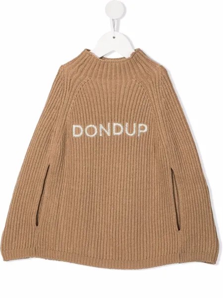 DONDUP KIDS джемпер в рубчик с вышитым логотипом