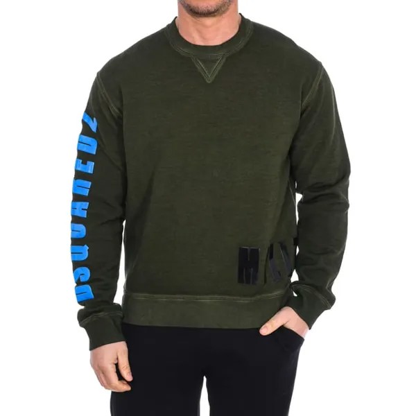 Мужская толстовка с длинным рукавом и круглым вырезом s74gu0296 s25030 Dsquared2, зеленый