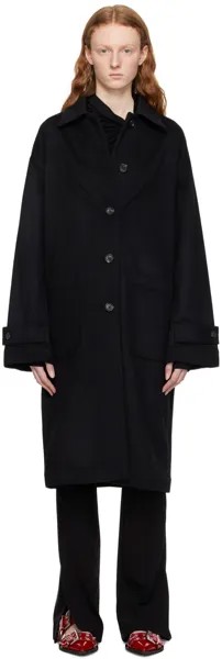 Черное пальто с люверсами Helmut Lang