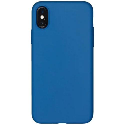 Чехол матовый для Apple iPhone X (PET), синий, Deppa 140200