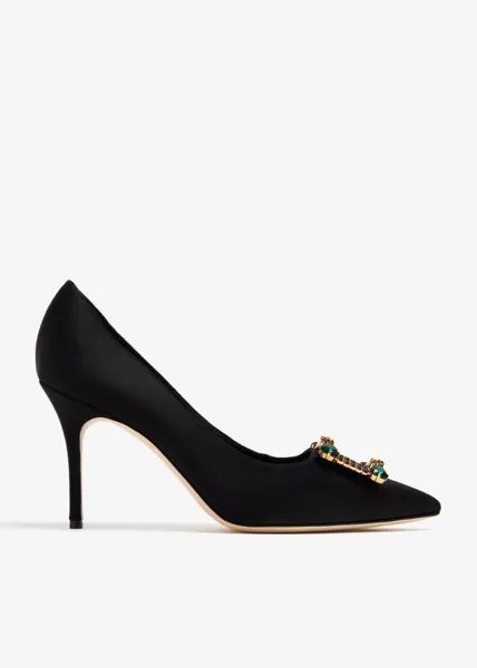 Туфли Manolo Blahnik Vitala Satin, черный