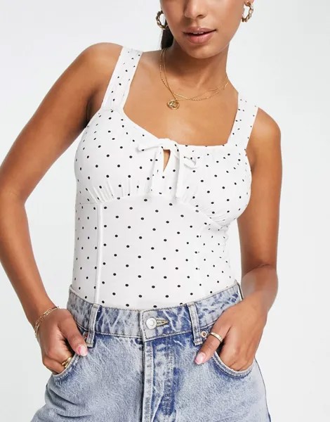 Боди Miss Selfridge с точечным принтом