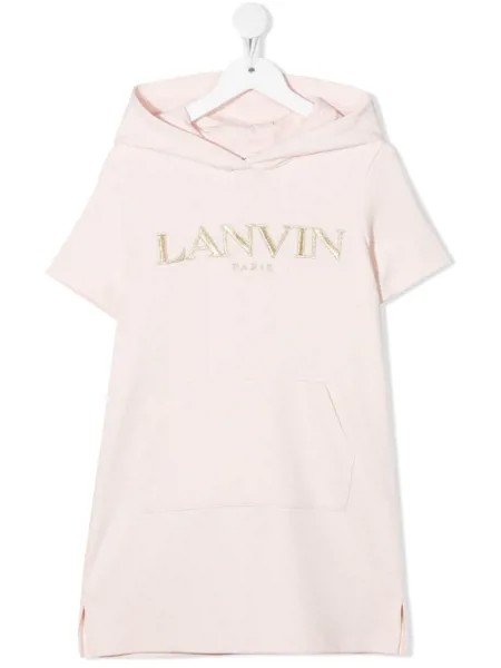LANVIN Enfant платье-худи с логотипом