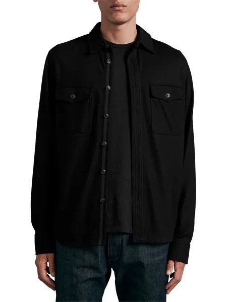 ICONS Рубашка из японской шерсти Jack rag & bone, черный