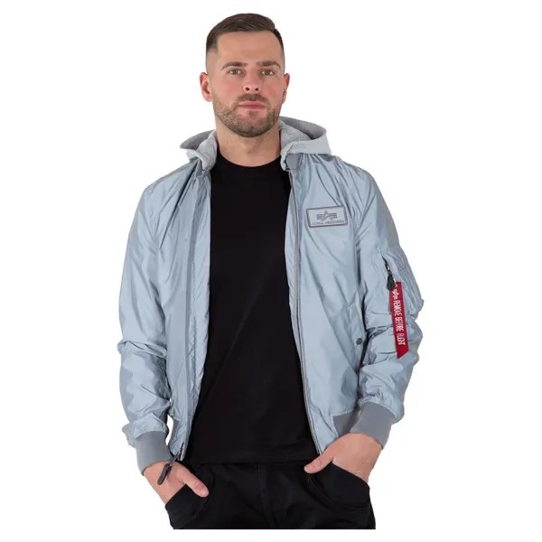 Куртка Alpha Industries MA-1 LW Hood Reflective, серебряный