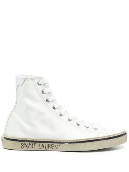 Saint Laurent высокие кеды Malibu, зеленый