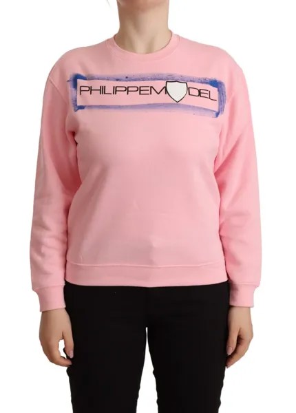 PHILIPPE MODEL Свитер Розовый пуловер с длинными рукавами и принтом s. IT44/US10/л 500 долларов США