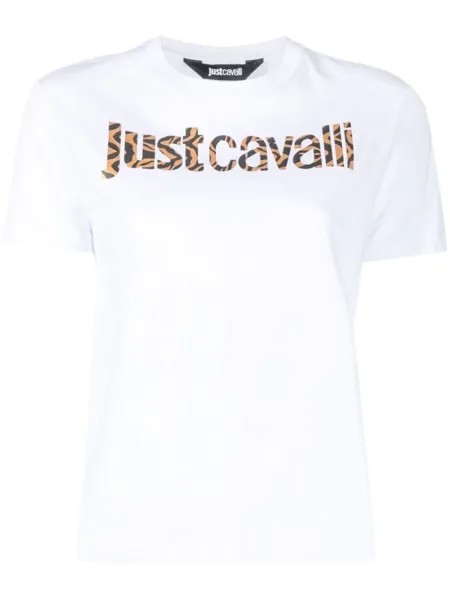 Just Cavalli animal-print-logo T-shirt, белый
