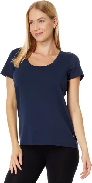 Мягкая эластичная футболка Petite Supima с круглым вырезом и короткими рукавами L.L.Bean, цвет Classic Navy