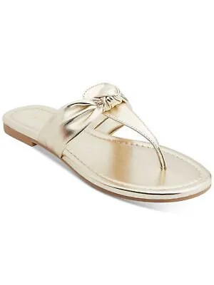 JACK ROGERS Женские золотые сандалии Abigail Round Toe Slip On Leather Thong 8.5