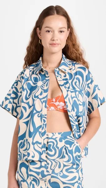 Рубашка Lost + Wander Milos Cove Short Sleeve, синий