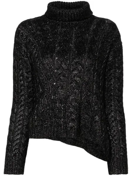 Kiton свитер фактурной вязки, черный