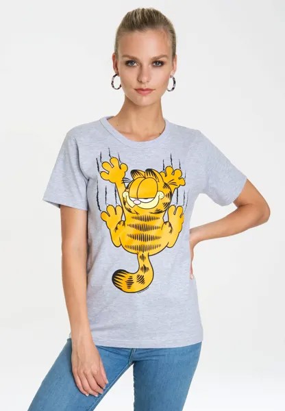 Футболка Logoshirt Garfield – Scratches, цвет grau-meliert