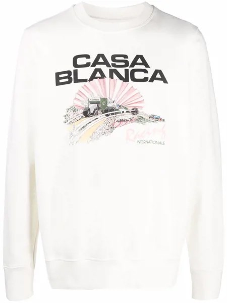 Casablanca logo-print long-sleeve sweatshirt