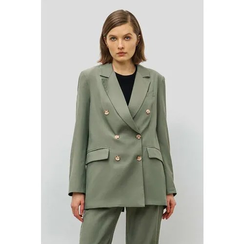 Пиджак Baon, средней длины, силуэт прямой, размер 50, зеленый