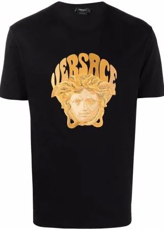 Versace футболка с вышивкой Medusa