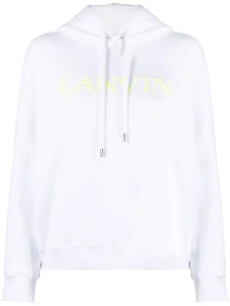 Lanvin худи с вышитым логотипом, белый