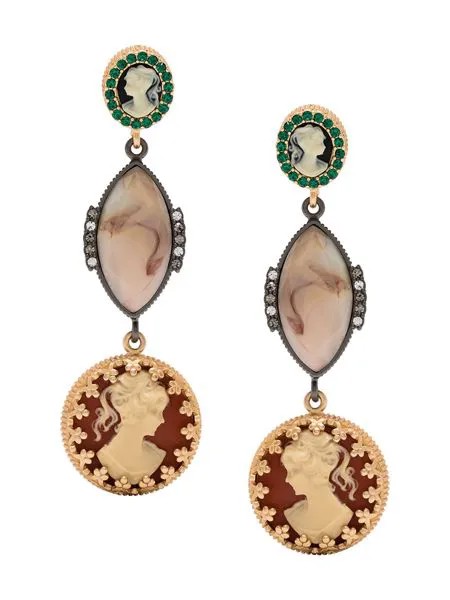 Ports 1961 серьга с тройной подвеской