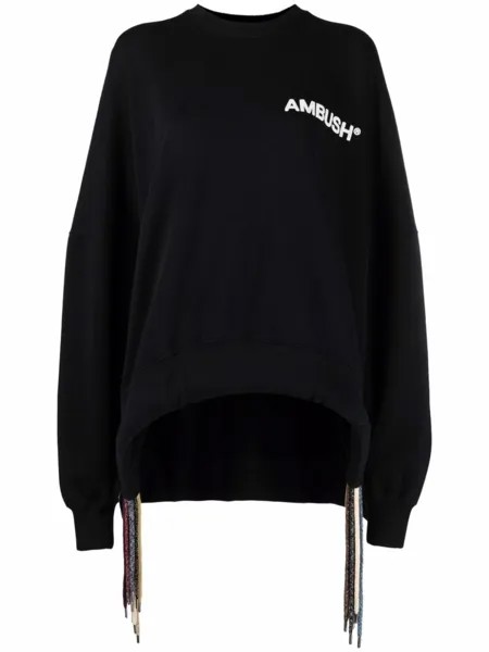 AMBUSH толстовка с логотипом и шнурками, черный