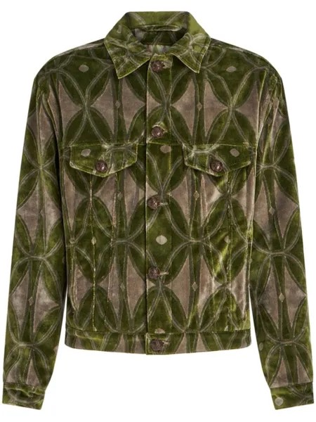 ETRO жаккардовый пиджак, зеленый