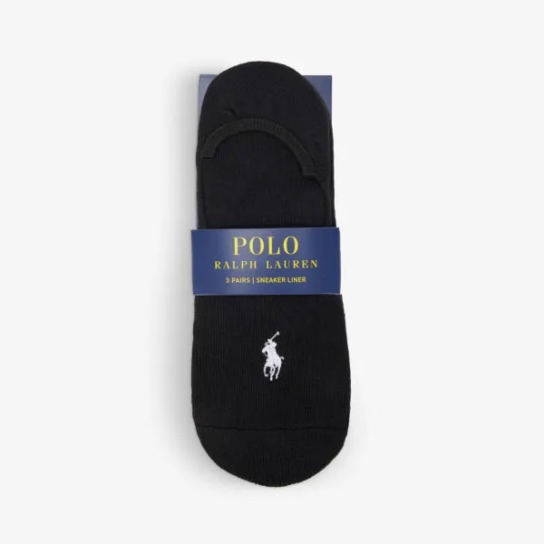 Комплект из трех носков из эластичного джерси с вышитым логотипом Polo Ralph Lauren, белый