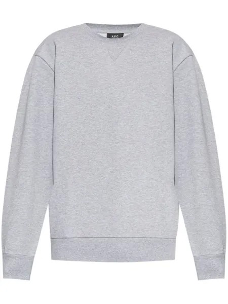 A.P.C. хлопковая толстовка с v-образной вставкой, серый