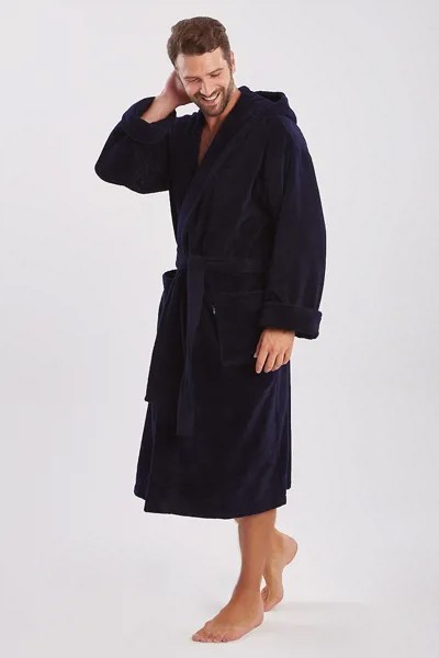 Домашний халат мужской Peche Monnaie синий 2XL
