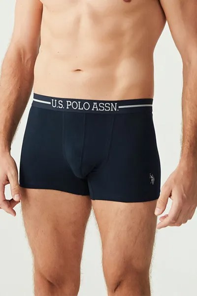 Ассоциация поло США, боксеры с логотипом — 3 пары U S Polo Assn , синий