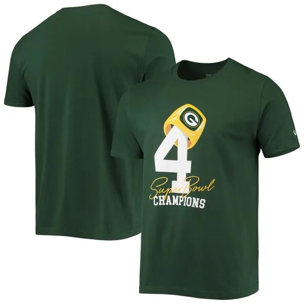 Мужская зеленая футболка Green Bay Packers Local Count the Rings New Era