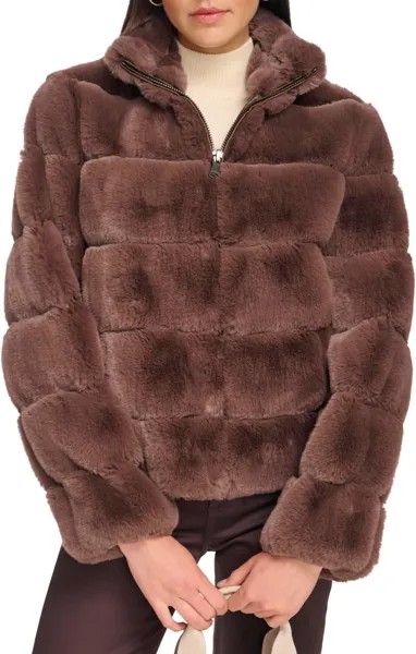Куртка Short Zip Faux Fur Calvin Klein, коричневый