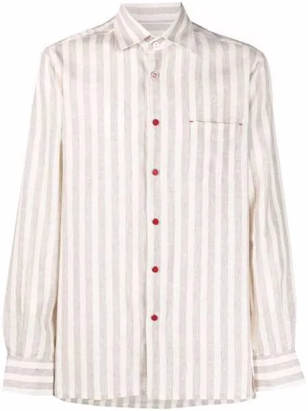 Kiton striped long-sleeve shirt