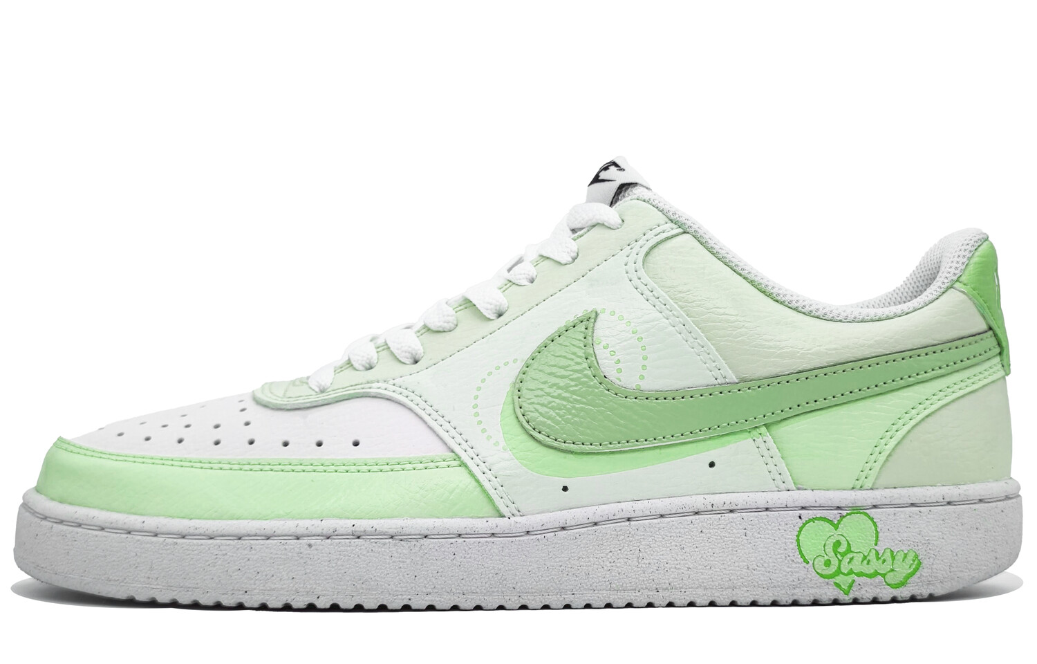 Кроссовки Nike Court Vision 1 Skateboarding Shoes Women's Low-top White/Green, зеленый