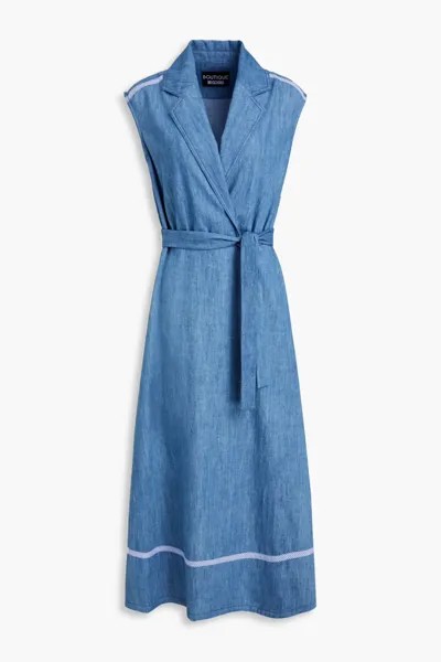 Джинсовое платье миди с поясом Boutique Moschino, средний деним