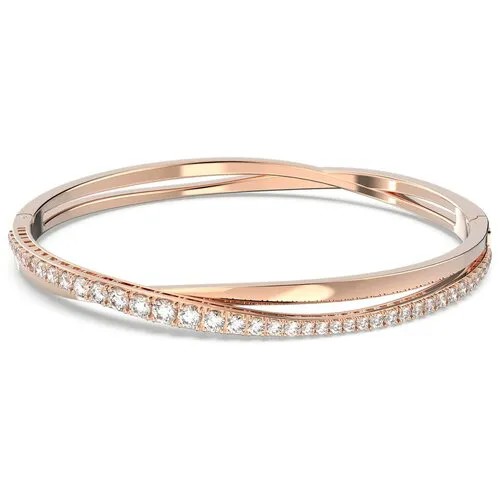 Жесткий браслет SWAROVSKI, кристаллы Swarovski, размер 17 см., размер M, диаметр 5.8 см., золотой