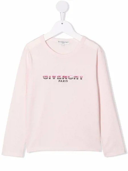 Givenchy Kids футболка с длинными рукавами и вышитым логотипом