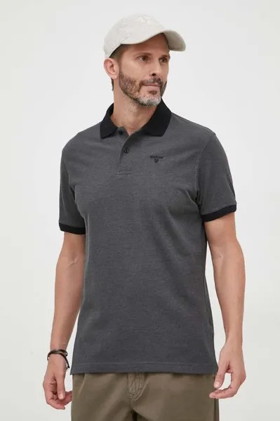 Хлопковое поло Barbour, черный
