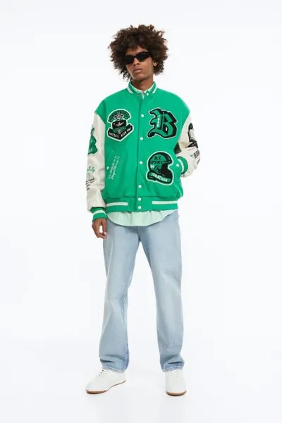 Бомбер мужской H&M 1119121003 зеленый 2XL (доставка из-за рубежа)