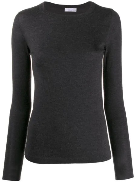 Brunello Cucinelli толстовка с круглым вырезом, серый