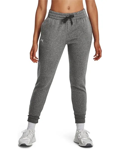 Джоггеры Under Armour Rival Fleece, цвет Castlerock Light Heather/White