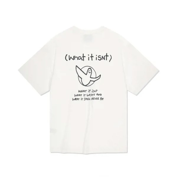 WHATITISNT  Angel Logo Graphic Short Sleeve T-Shirt White