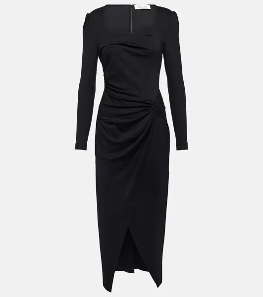 Платье миди hughie из джерси Diane Von Furstenberg, черный
