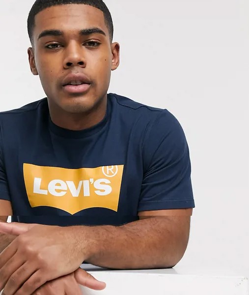 Темно-синяя футболка с логотипом Levi's-Темно-синий
