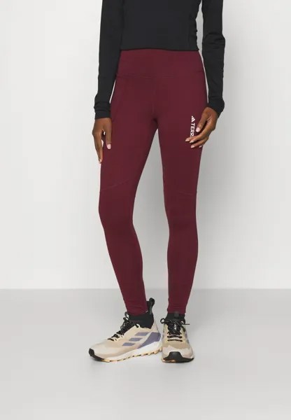Леггинсы MULTI BRUSHED Adidas Terrex, темно-красный