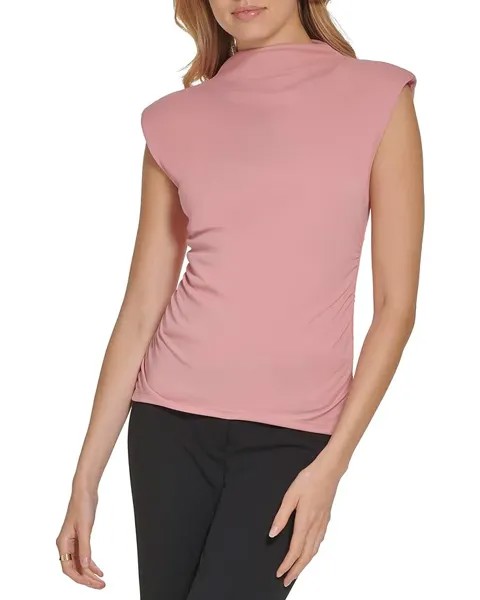 Топ DKNY Sleeveless Side Ruche, цвет Rouge Blush