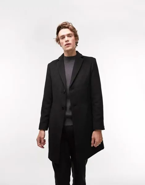 Черное пальто Topman классического кроя