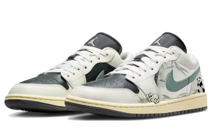Кроссовки Air Jordan 1 Vintage Basketball Shoes Women's Low-top Green/black, зеленый