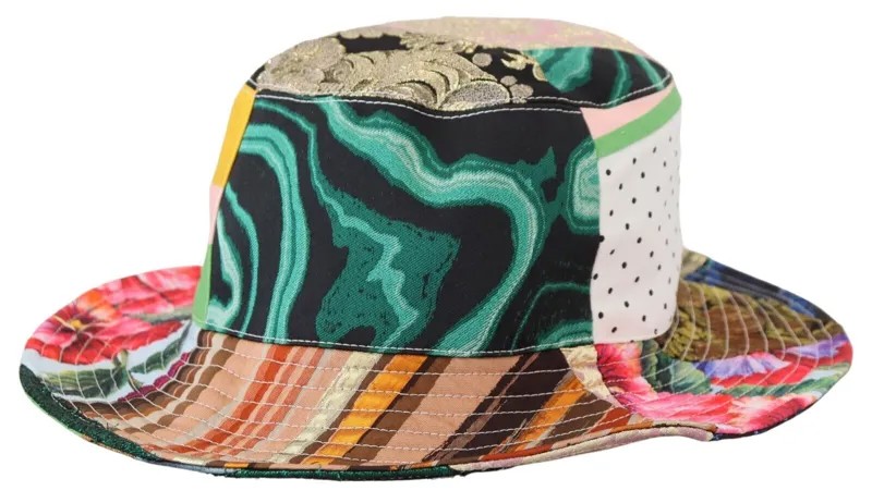 DOLCE - GABBANA Шляпа Женская разноцветная лоскутная шляпа Fedora с широкими полями. 57 / 820 долларов США