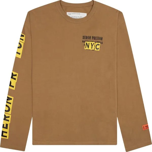 Лонгслив Heron Preston Hardware And Tools Long-Sleeve Tee 'Tobacco Brown/Yellow', зеленый