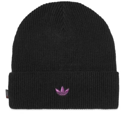 Шапка-бини Adidas ADV (мужская, один размер), черная/фиолетовая флисовая шапка