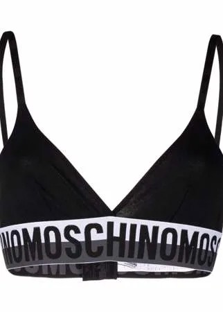 Moschino бюстгальтер-бралетт с треугольными чашками и логотипом